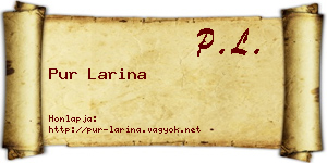 Pur Larina névjegykártya